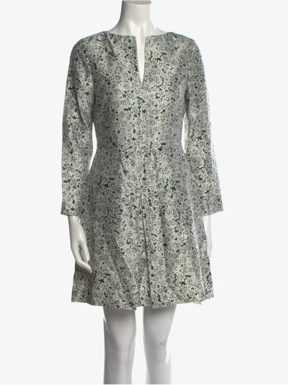 Tory Burch White and Green Mini Floral Dress